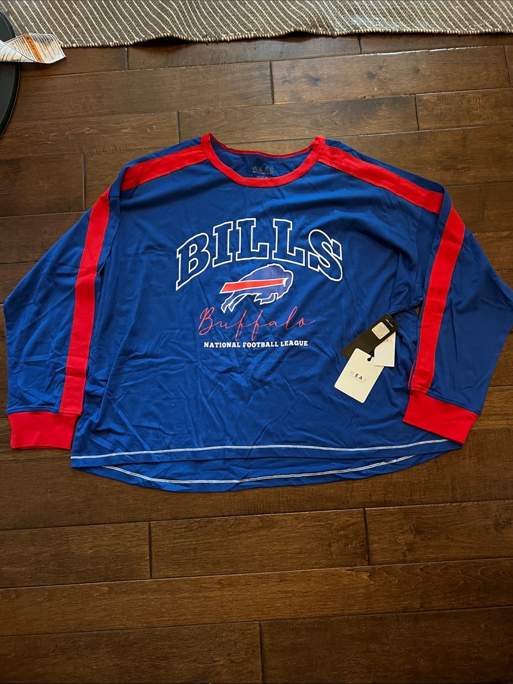 NFL Buffalo Bills Women's Long Sleeve Tee in Royal Blue and Red